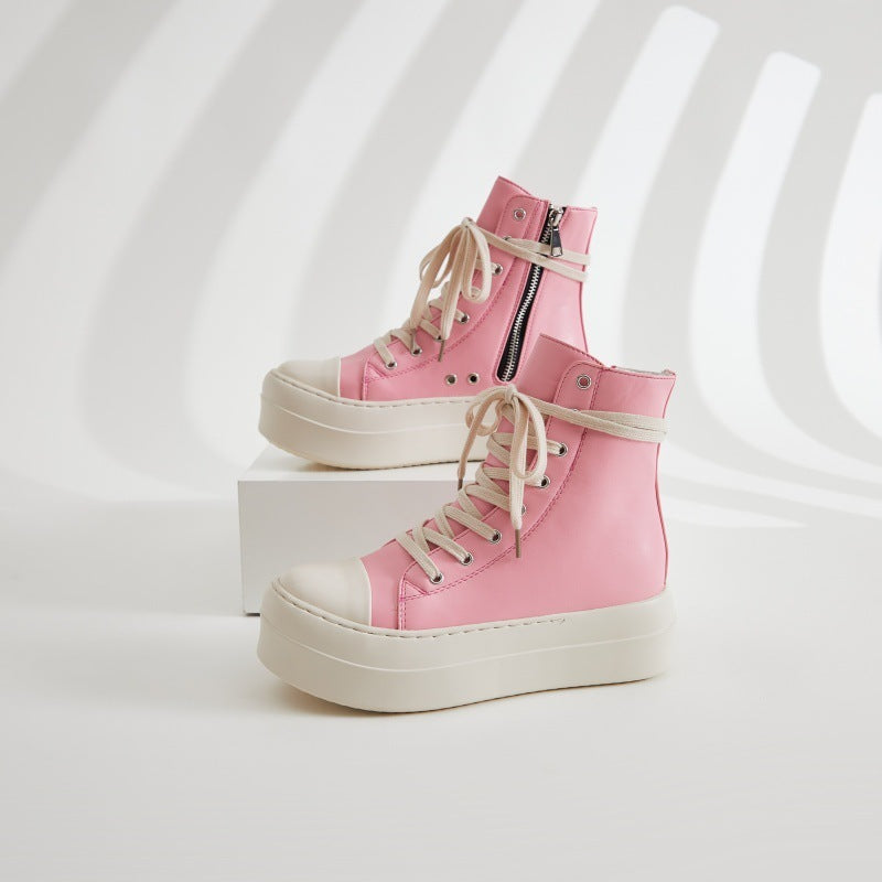 Fashionable Retro Candy-colored High-top Shoes For Women